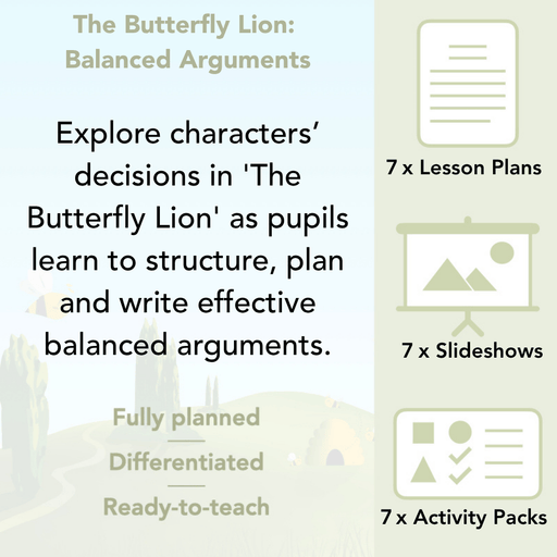 PlanBee The Butterfly Lion: Balanced Arguments KS2 Lesson Pack