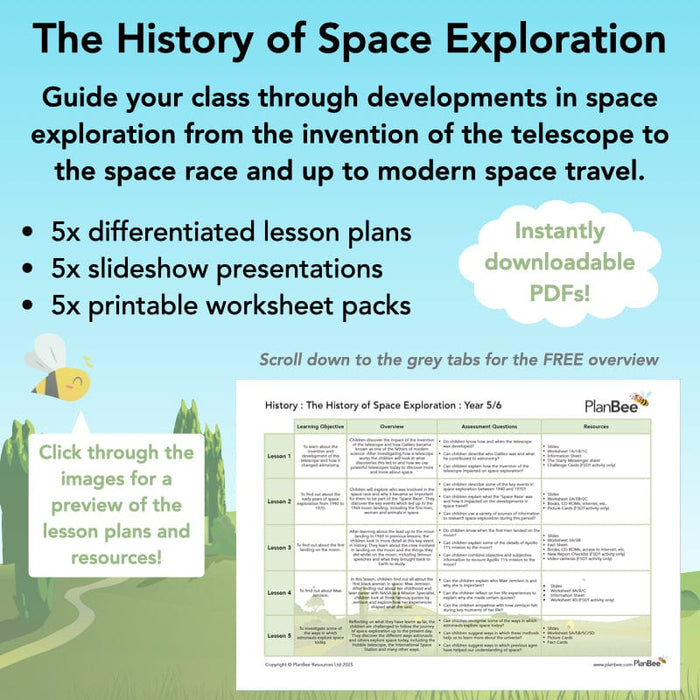 PlanBee Space KS2 History lessons | Y5/6 | PlanBee