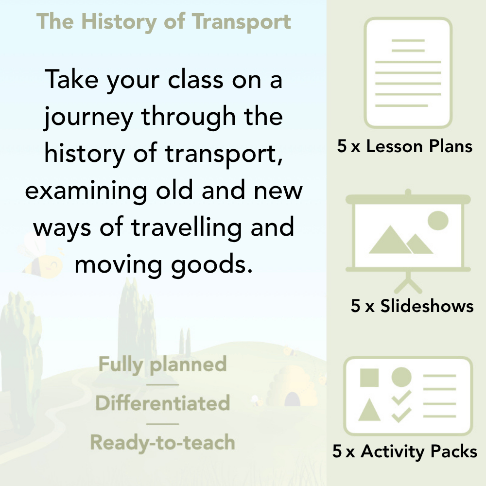 PlanBee The History of Transport KS1 History Lesson Pack