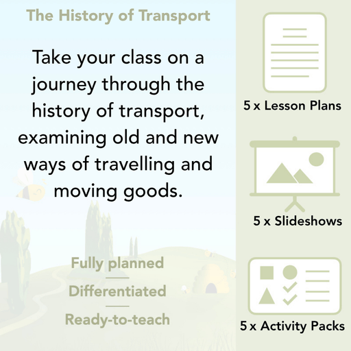 PlanBee The History of Transport KS1 History Lesson Pack