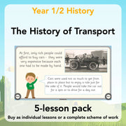 PlanBee The History of Transport KS1 History Lesson Pack