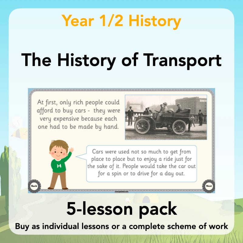 PlanBee The History of Transport KS1 History Lesson Pack