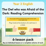 PlanBee The Owl who was Afraid of the Dark | KS2 Comprehension