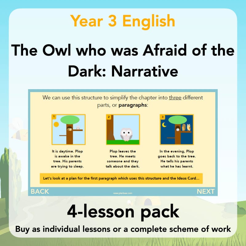 PlanBee The Owl who was Afraid of the Dark | KS2 Narrative Lessons