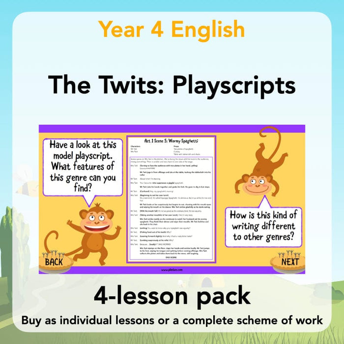 PlanBee The Twits: Playscripts KS2 | Year 4 English Pack