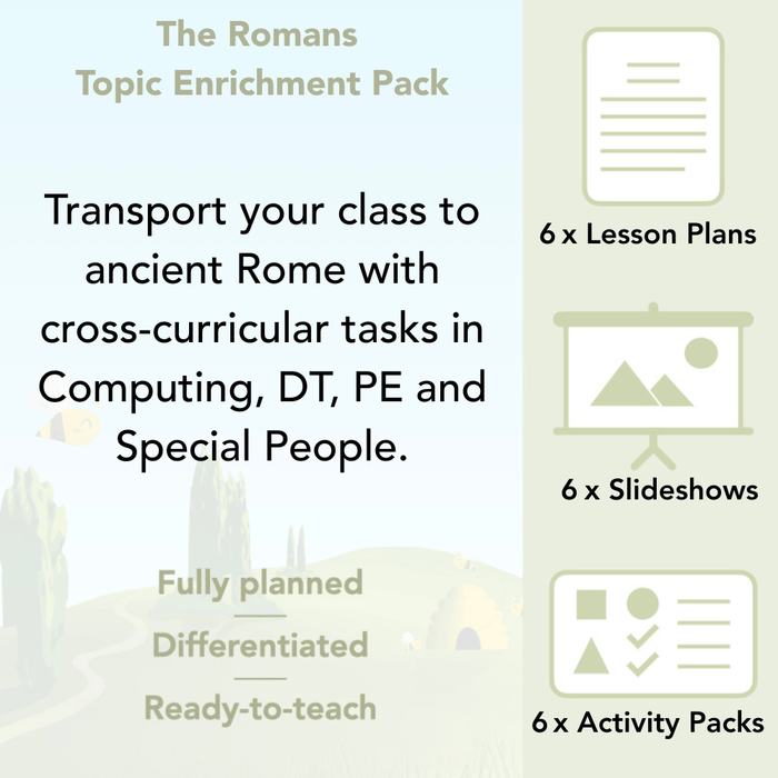 PlanBee The Romans KS2 Topic Enrichment Lesson Pack