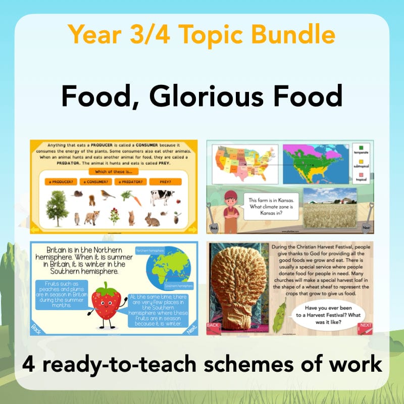 PlanBee KS2 Food Glorious Food Topic for Year 3 & Year 4 