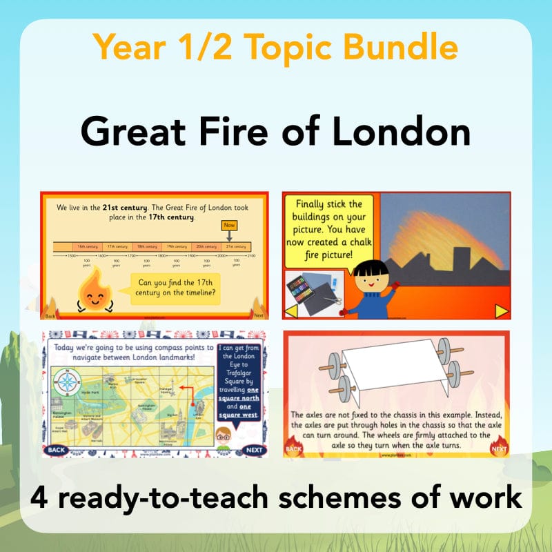 PlanBee Mix and Match Great Fire of London Topic for KS1 