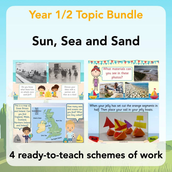 PlanBee Sun Sea and Sand Topic KS1 Lesson Packs