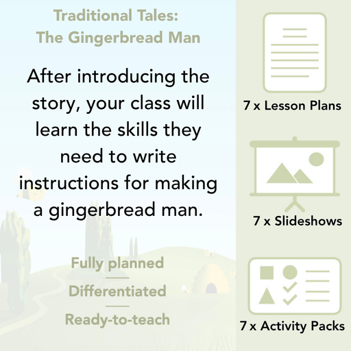PlanBee Traditional Tales: The Gingerbread Man | KS1 English Pack