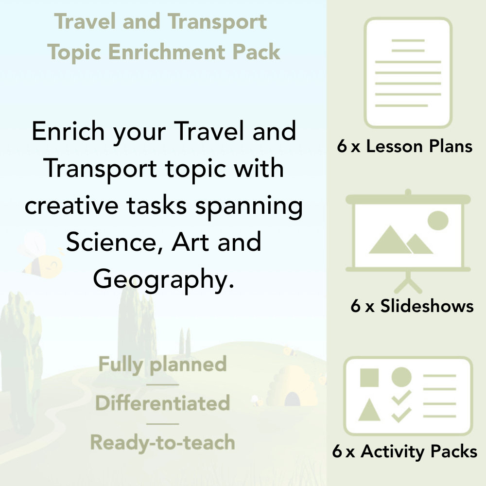 PlanBee Travel and Transport Topic KS1 Enrichment Lesson Pack