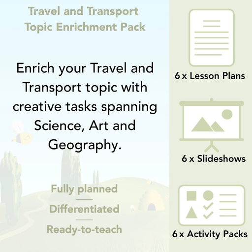 PlanBee Travel and Transport Topic KS1 Enrichment Lesson Pack