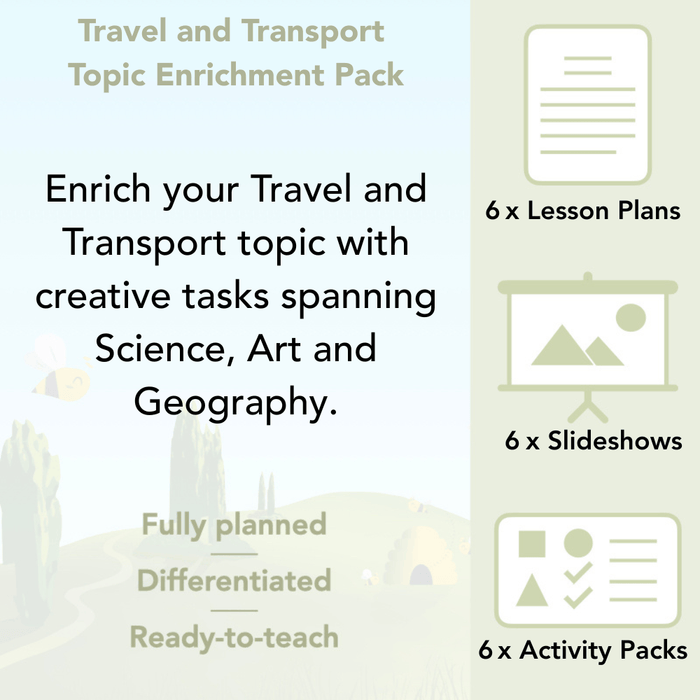 PlanBee Travel and Transport Topic KS1 Enrichment Lesson Pack