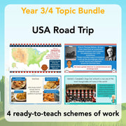 PlanBee KS2 USA Road Trip Lessons | Year 3 & Year 4 Topic 