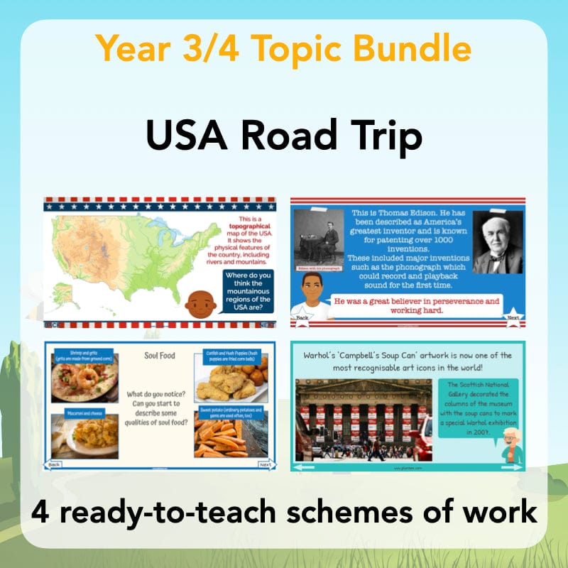 PlanBee KS2 USA Road Trip Lessons | Year 3 & Year 4 Topic 