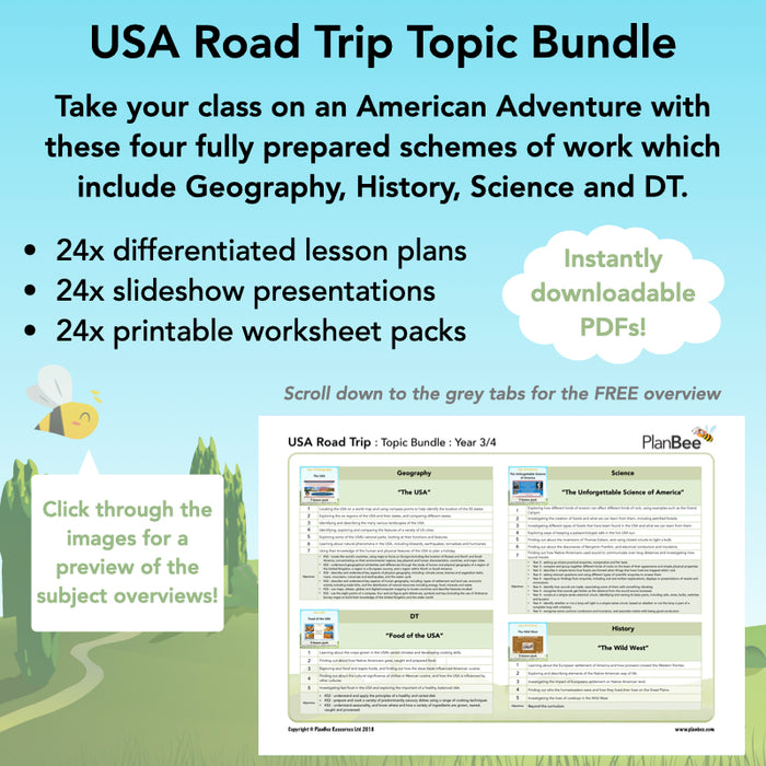 USA Road Trip Topic Bundle