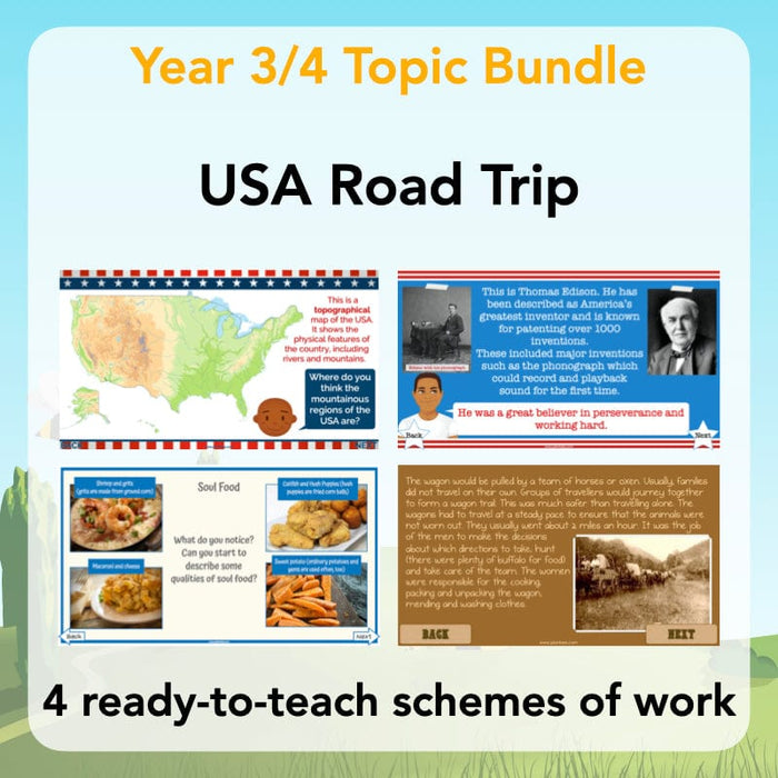 PlanBee USA Road Trip Lessons | Year 3 & Year 4 Topic by PlanBee