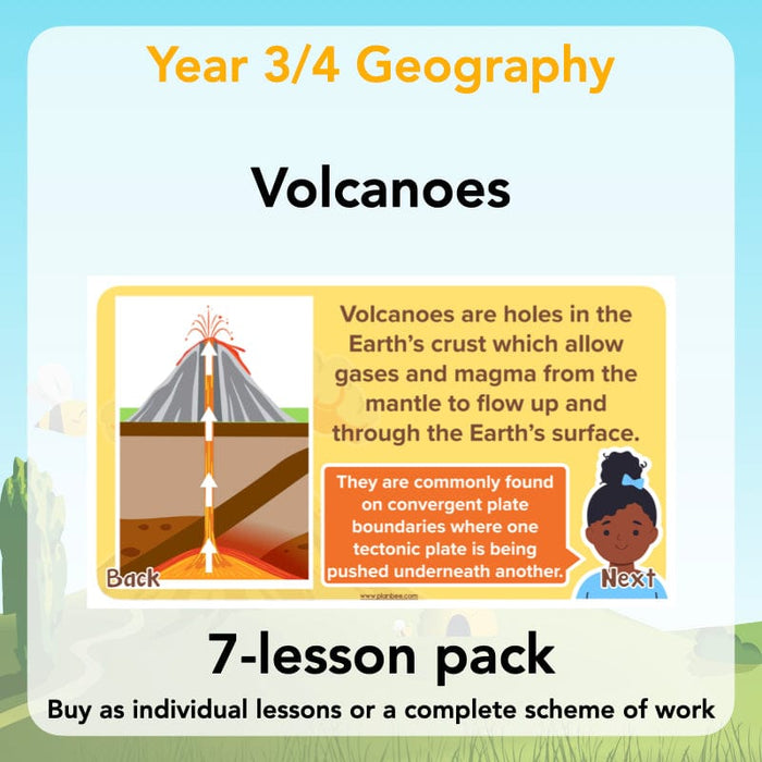 PlanBee Volcanoes KS2 Geography Lesson Planning