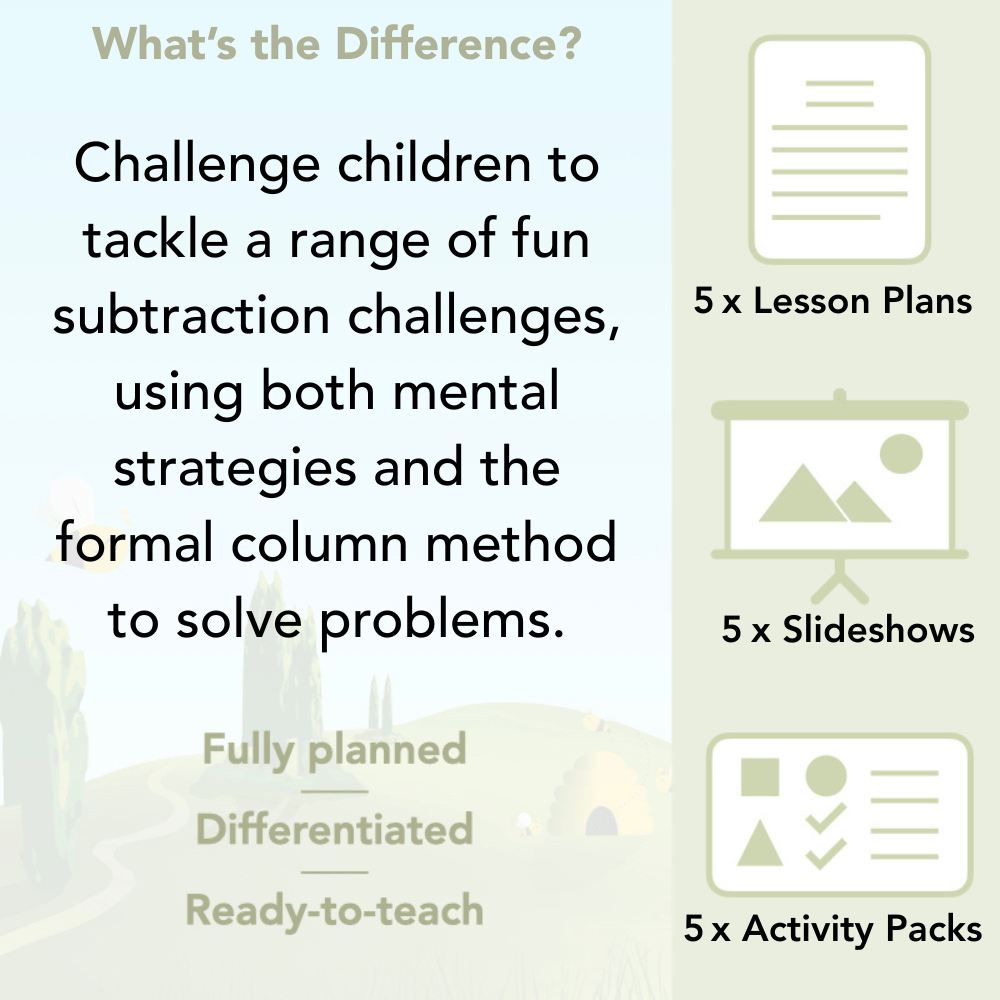 PlanBee Find the Difference Year 5 Add and Subtract Maths PlanBee