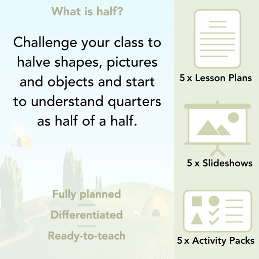 PlanBee What is a half? Fractions for Year 1 by PlanBee