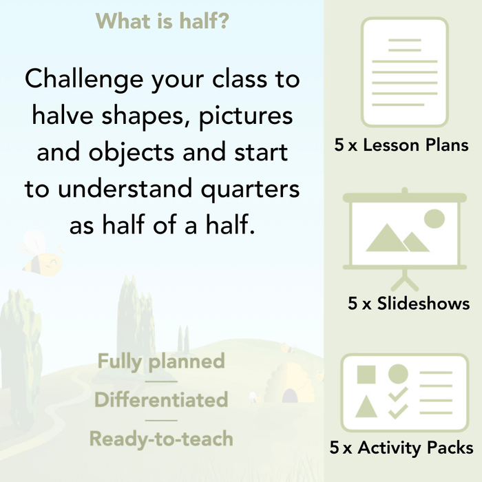 PlanBee What is a half? Fractions for Year 1 by PlanBee