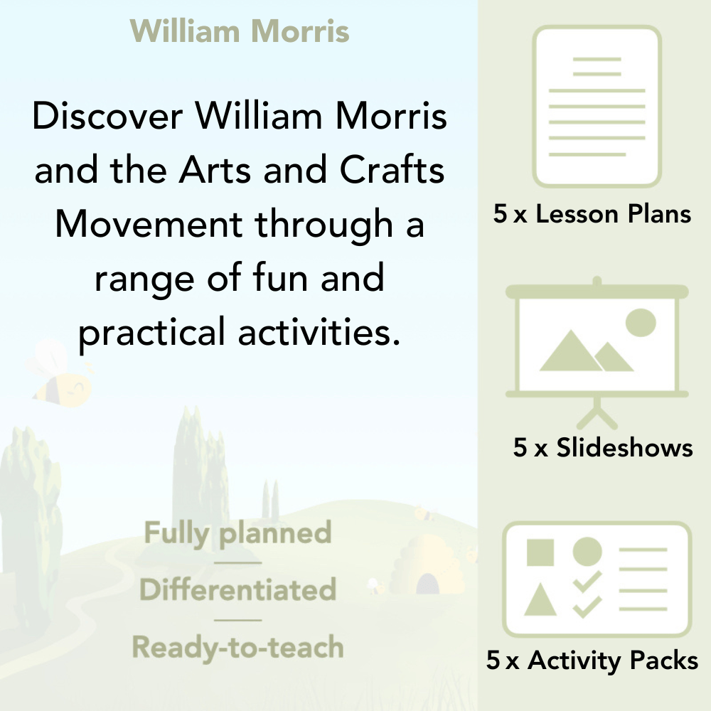 PlanBee William Morris KS2 Art Lesson Plan Packs for Year 3 & Year 4