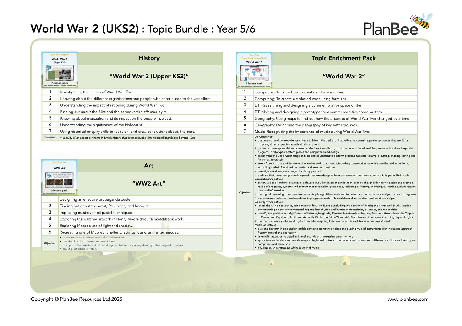 WW2 Cross-curricular topic bundle for KS2
