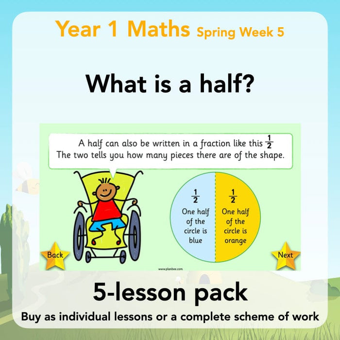 PlanBee What is a half? Fractions for Year 1 by PlanBee