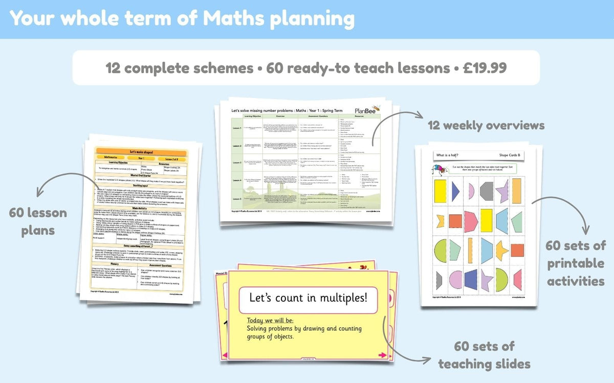 PlanBee Year 1 Autumn Term Maths Curriculum Pack | PlanBee