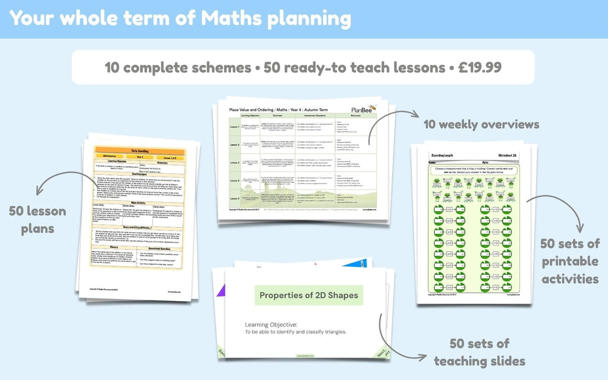 PlanBee Year 4 Autumn Term Maths Curriculum Pack | PlanBee