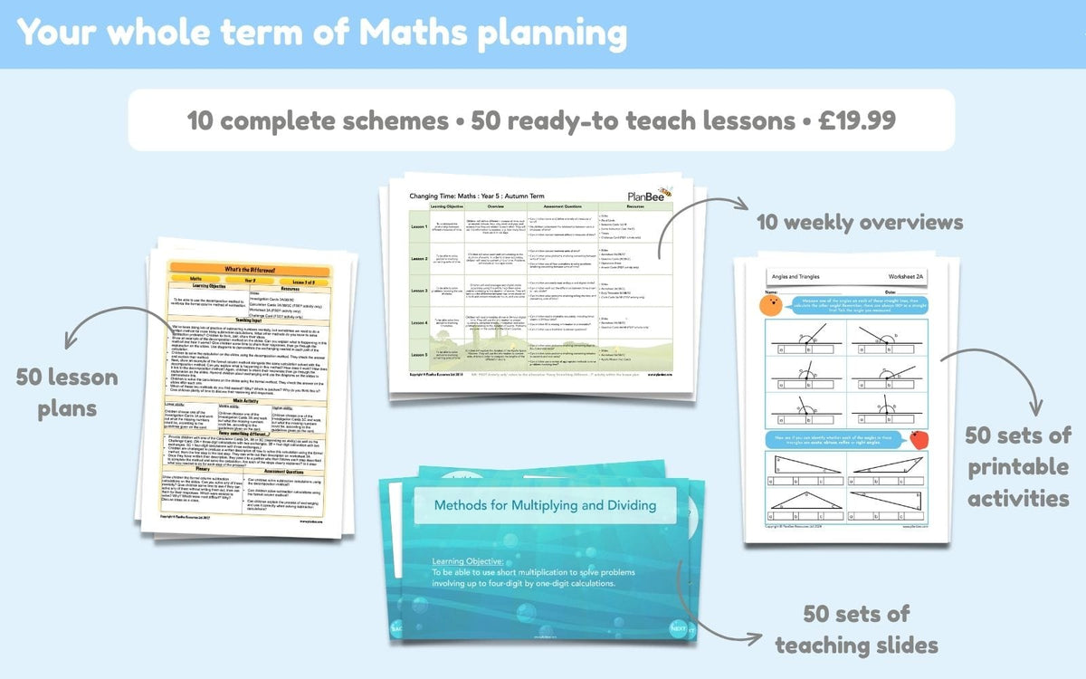 PlanBee Year 5 Autumn Term Maths Curriculum Pack | PlanBee