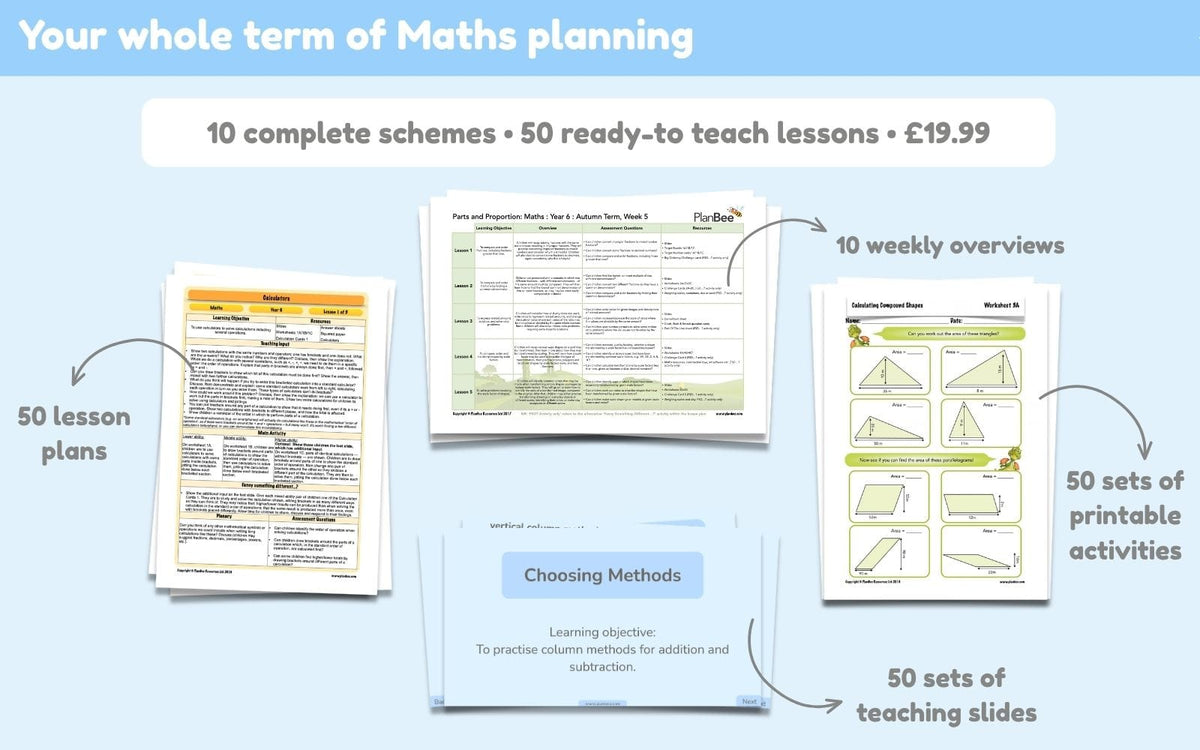 PlanBee Year 6 Autumn Term Maths Curriculum Pack | PlanBee