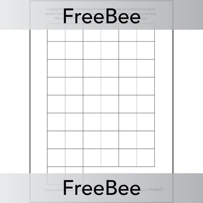 PlanBee Free printable Advent calendar template for kids by PlanBee