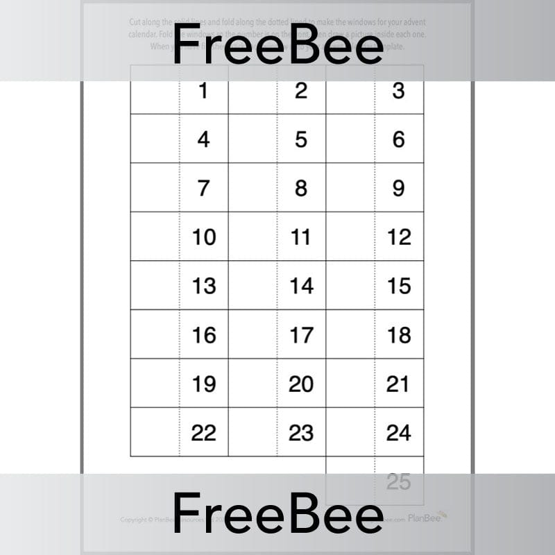 PlanBee Free printable Advent calendar template for kids by PlanBee