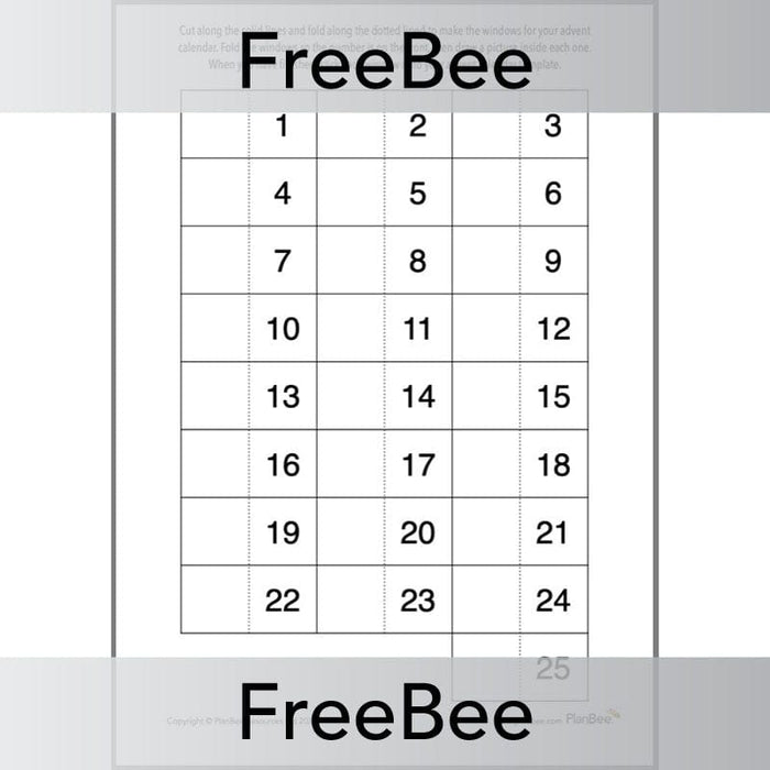 PlanBee Free printable Advent calendar template for kids by PlanBee