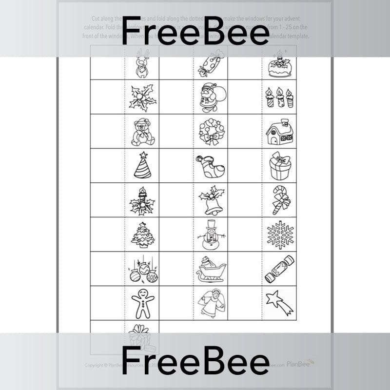 PlanBee Free printable Advent calendar template for kids by PlanBee