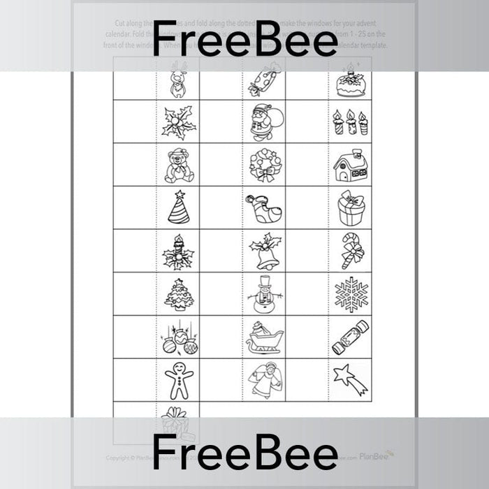 PlanBee Free printable Advent calendar template for kids by PlanBee