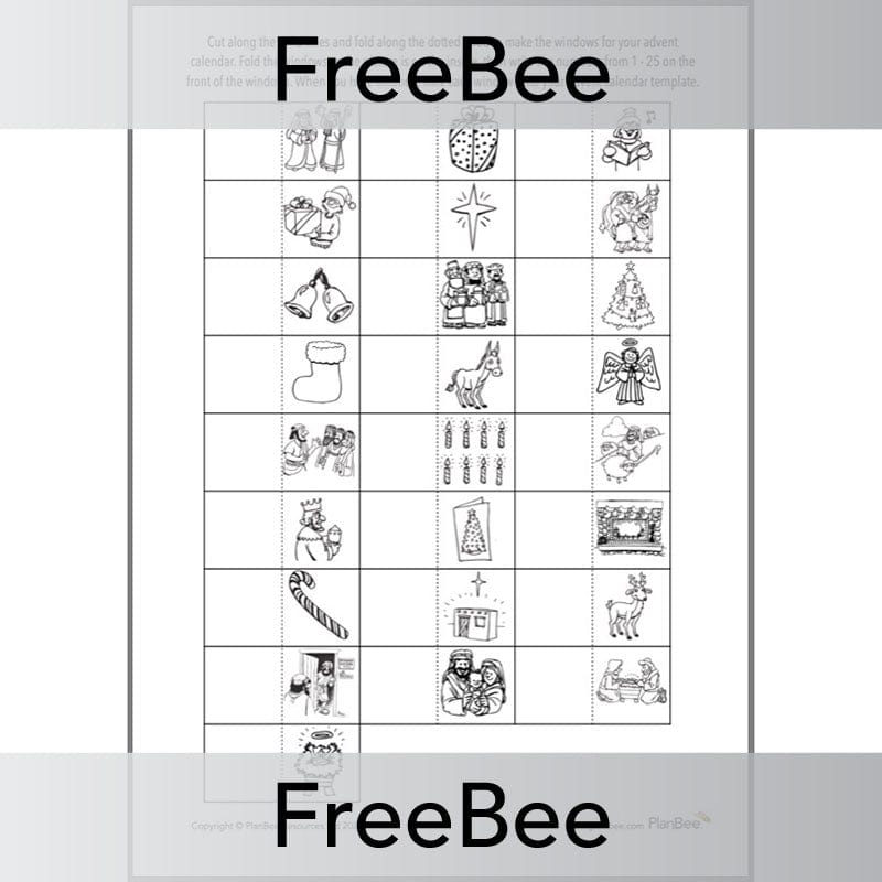 PlanBee Free printable Advent calendar template for kids by PlanBee