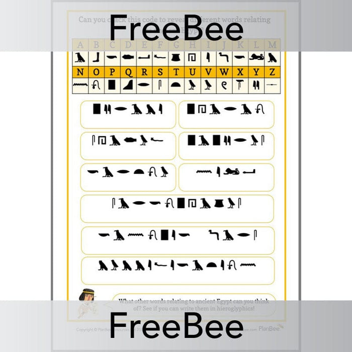 PlanBee Ancient Egypt Hieroglyphics Games Code Breaker by PlanBee