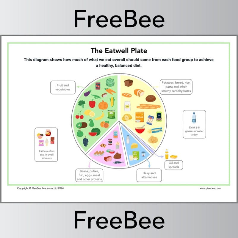 FREE Eatwell Plate Printable for KS1 and KS2 by PlanBee