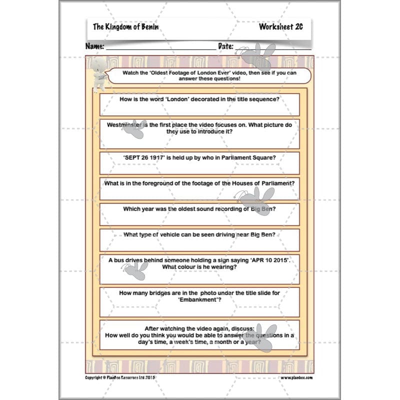 PlanBee The Kingdom of Benin KS2 History Lesson Pack by PlanBee