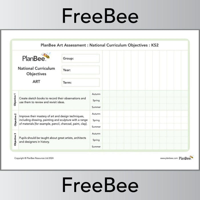 PlanBee Free KS2 Art Assessment Grid | Primary