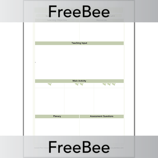 PlanBee Lesson Plan Template Word Document by PlanBee