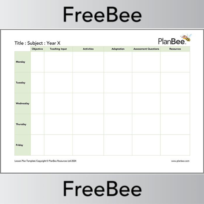 PlanBee Lesson Plan Template Word Document by PlanBee