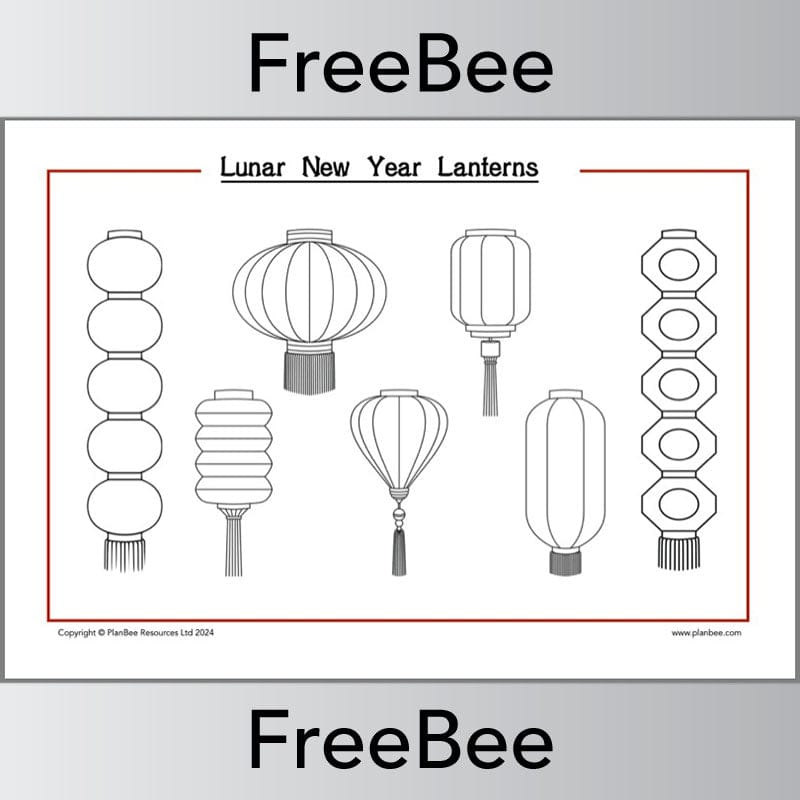 PlanBee FREE Lunar New Year Colouring Pages by PlanBee