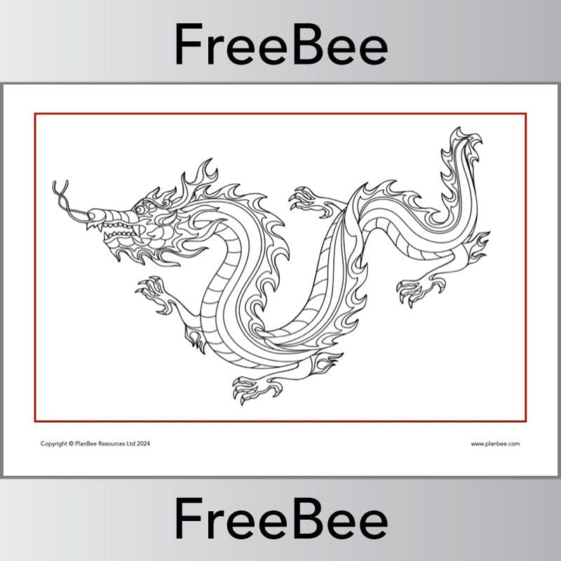 PlanBee FREE Lunar New Year Colouring Pages by PlanBee