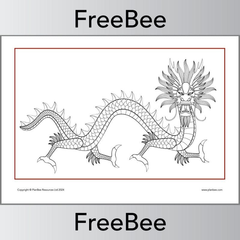 PlanBee FREE Lunar New Year Colouring Pages by PlanBee