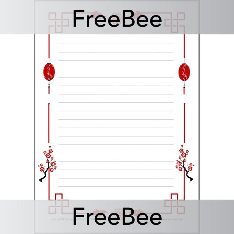 PlanBee Lunar New Year Writing Frame | PlanBee FreeBees