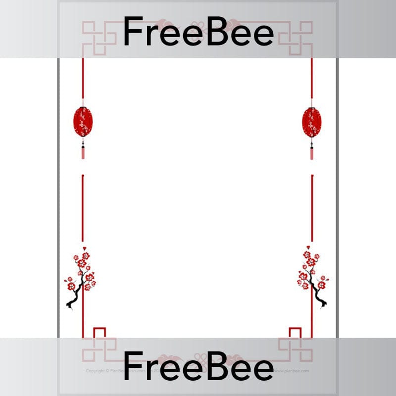 PlanBee Lunar New Year Writing Frame | PlanBee FreeBees