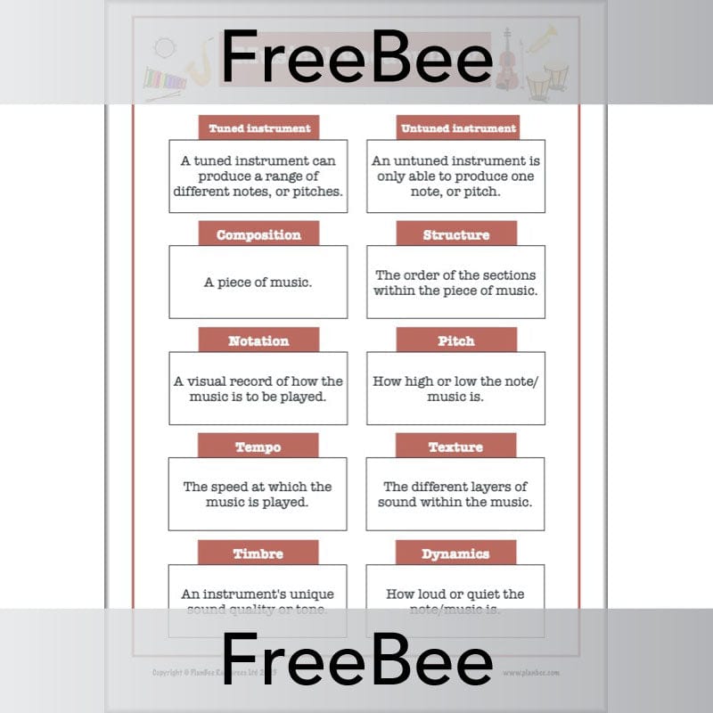 PlanBee FREE Musical Vocabulary KS2 Poster by PlanBee